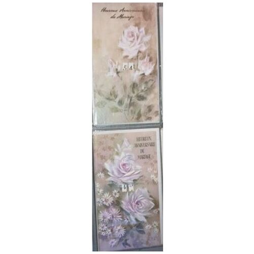 Heureux Anniversaire De Mariage  : 3 Cartes Avec Enveloppe (Les Chiffres Peuvent Être Changés) (N'ont Pas Circulé - Sans Correspondance -  Sous Le Cellophane D'origine)