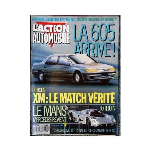 Action Automobile 334 De 1989 Xm V6,Injection Ambiance,Renault 25 Txi,Bmw 520i,Renault 19 Chamade,Txe,Opel Kadett 1.6 Txe,Jetta Gl,Toyota Corolla Touring Gl,Lotus Esprit Turbo,Cara