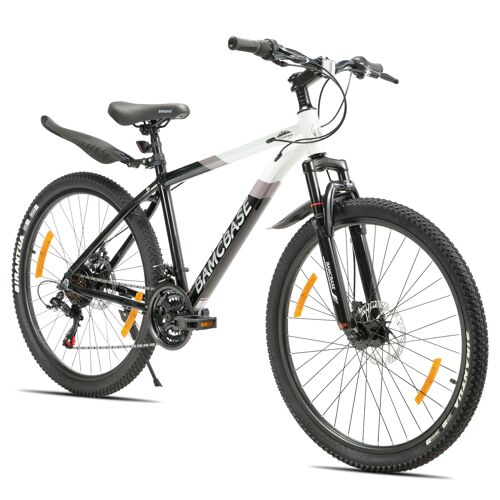 Vtt Bamcbase 26", 21 Vitesses, Fourche À Suspension, Unisexe, Pour Les Trajets Urbains, Les Loisirs Et Le Tout-Terrain, Blanc