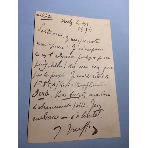 Jules Truffier Acteur Lettre Autographe René Berton Autograph Manuscript
