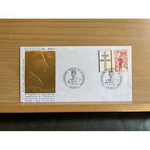 3e Exposition Timbres Libération Nov. 1972 Enveloppe Philatélique De Gaulle