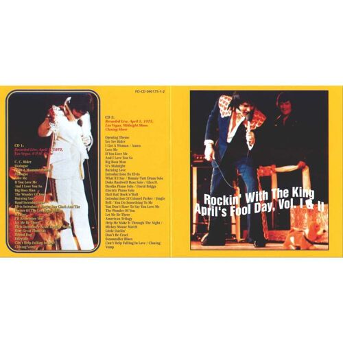 Elvis Presley Rockin' With The King April Fool'S Day Vol.1 & 2 Double Cd 2 Cd 1/4/75 Las Vegas Dinner & Closing Show !