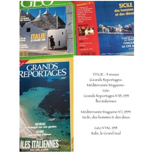 Italie : 4 Revues (Grands Reportages-Méditerranée Magazine-Géo) / 1 Brochure Touristique / 1 Plan De Vicenza / 1 N° Du Nouvel Obs
