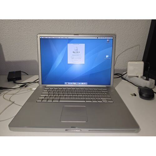 Apple PowerBook G4 15" (Aluminium) - Mac OS X Tiger + CD d'origine + Sacoche