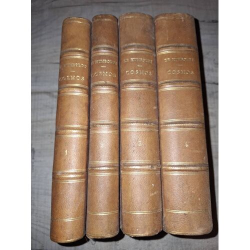 [Rare] Cosmos - Alexandre De Humboldt (4 Volumes Complets, 1866-1875) - Reliure D'Époque