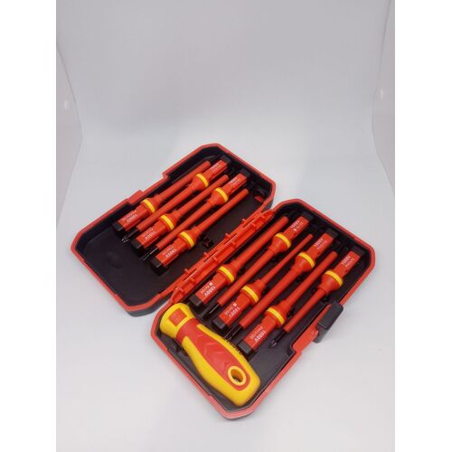 Jeu de 13 Tournevis Isolés 1000V avec Coffret de Rangement Électricien Professionnel