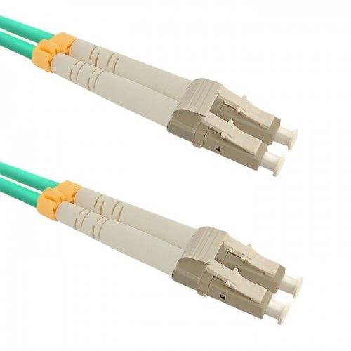 Qoltec - Cordon de raccordement - LC/UPC multimode (M) pour LC/UPC multimode (M) - 5 m - fibre optique - duplex - 50 / 125 microns - OM4 - sans halogène - menthe