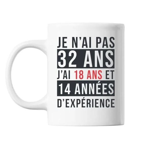 Planetee Mug 32 Ans Expérience Blanc
