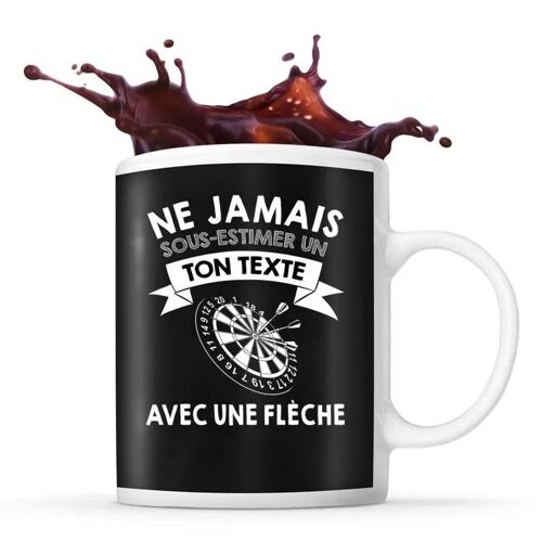 Mug Fléchette Prénom Métier Âge Personnalisable | Tasse Drôle Pour Joueur De Fléchettes | Idée Cadeau Anniversaire Noël Fête Des