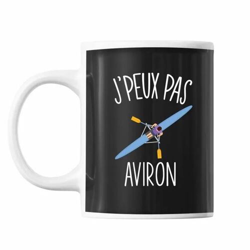 Mug Aviron | Tasse Cadeau Humour J'peux Pas Noir