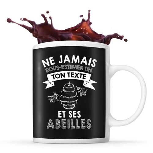 Mug Abeilles Prénom Métier Âge Personnalisable | Tasse Drôle Pour Apiculteur | Idée Cadeau Anniversaire Noël Fête Des Pères