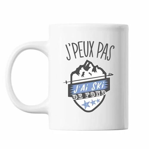 Mug Ski De Fond | Tasse Cadeau Humour J'peux Pas Blanc