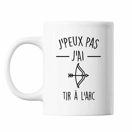 Mug Tir À L'arc | Tasse Cadeau Humour J'peux Pas Blanc