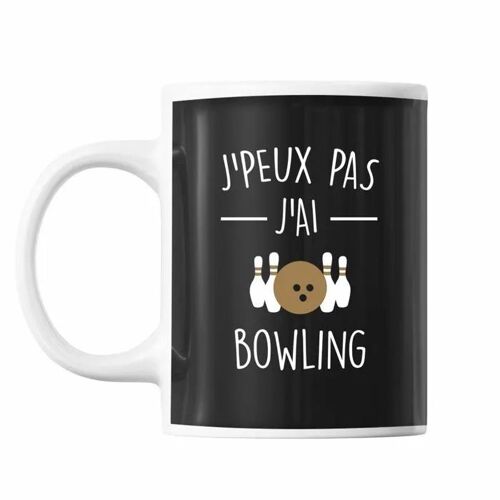 Mug Bowling | Tasse Cadeau Humour J'peux Pas Noir