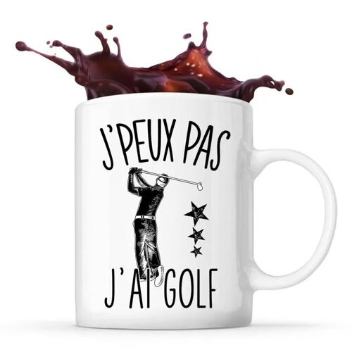 Mug Golf | Tasse Cadeau Humour J'peux Pas Blanc