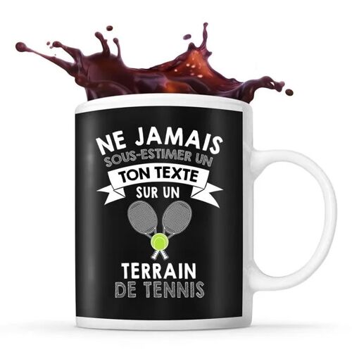 Mug Terrain De Tennis Prénom Métier Âge Personnalisable | Tasse Drôle Pour Tennisman | Idée Cadeau Anniversaire Noël Fête Des Pères