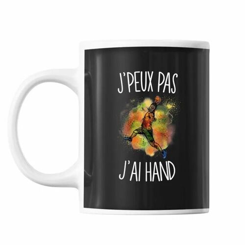 Mug Handball | Tasse Cadeau Humour J'peux Pas Noir