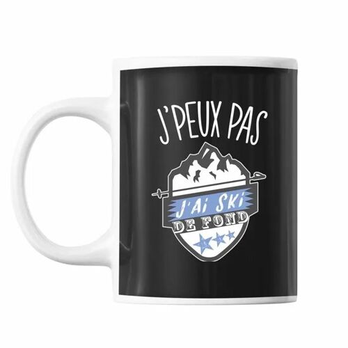 Mug Ski De Fond | Tasse Cadeau Humour J'peux Pas Noir