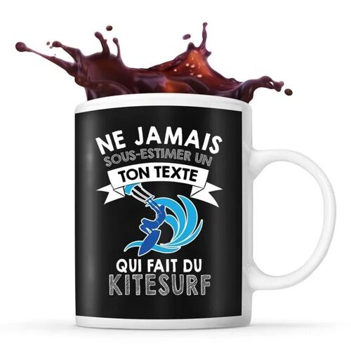 Mug Kitesurf Prénom Métier Âge Personnalisable | Tasse Drôle Pour Kitesurfeur | Idée Cadeau Anniversaire Noël Fête Des Pères