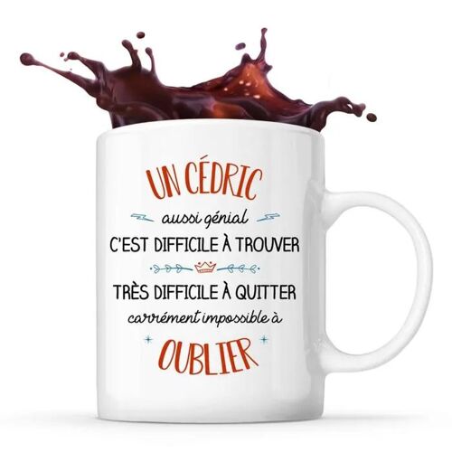 Mug Un Cédric Aussi Génial | Tasse Cadeau Prénom Surnom Nom De Famille Anniversaire Noël