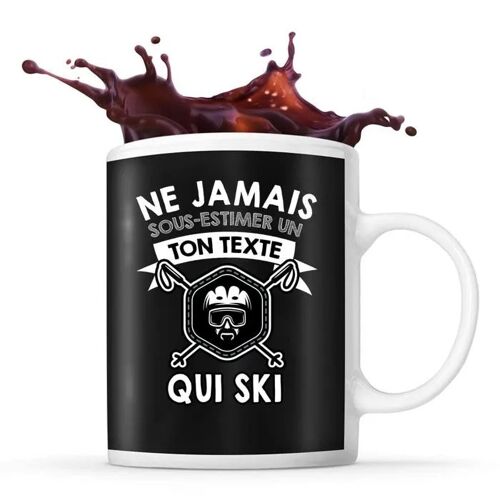 Mug Ski Prénom Métier Âge Personnalisable | Tasse Drôle Pour Skieur | Idée Cadeau Anniversaire Noël Fête Des Pères