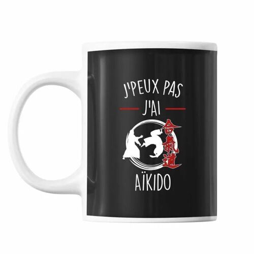 Mug Aikido | Tasse Cadeau Humour J'peux Pas Noir