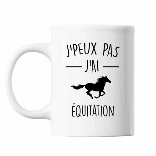 Mug Équitation | Tasse Cadeau Humour J'peux Pas Blanc