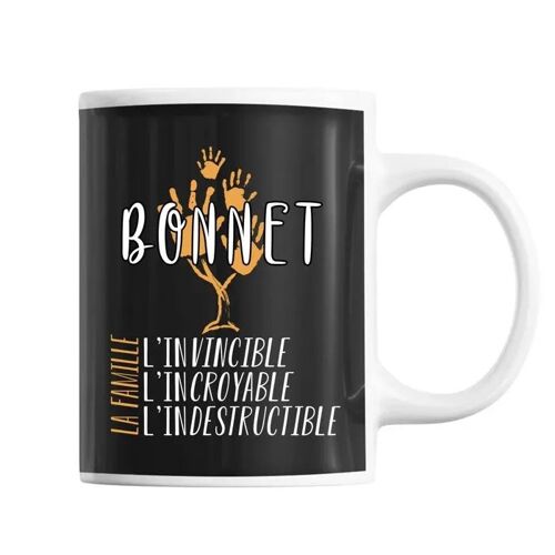 Mug Nom De Famille Bonnet | Tasse Idée Cadeau Famille