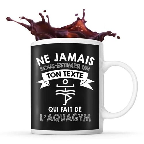 Mug Aquagym Prénom Métier Âge Personnalisable | Tasse Drôle Pour Sportif | Idée Cadeau Anniversaire Noël Fête Des Pères