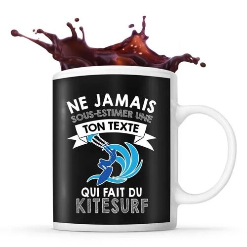 Mug Kitesurf Prénom Métier Âge Personnalisable | Tasse Drôle Pour Femme Kitesurfeuse | Idée Cadeau Anniversaire Noël