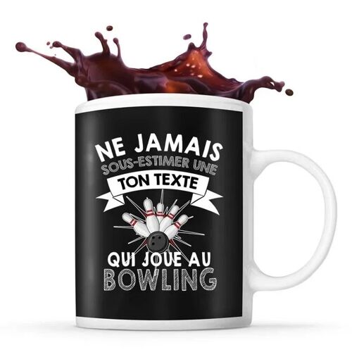 Mug Bowling Prénom Métier Âge Personnalisable | Tasse Drôle Pour Femme Joueuse De Bowling | Idée Cadeau Anniversaire Noël