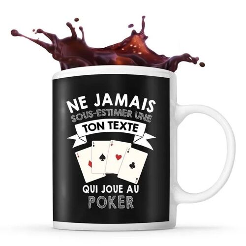 Mug Poker Prénom Métier Âge Personnalisable | Tasse Drôle Pour Femme Joueuse De Poker | Idée Cadeau Anniversaire Noël