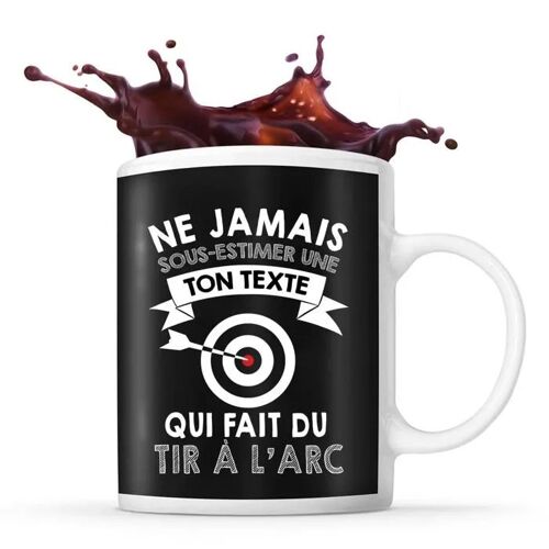Mug Tir À L'arc Prénom Métier Âge Personnalisable | Tasse Drôle Pour Femme Archer | Idée Cadeau Anniversaire Noël
