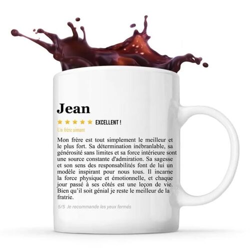 Mug Jean Avis Frère Recommandation | Tasse Frère Prénom Cadeau Anniversaire Noël Bro Humour