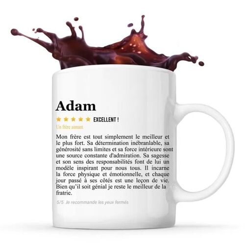 Mug Adam Avis Frère Recommandation | Tasse Frère Prénom Cadeau Anniversaire Noël Bro Humour