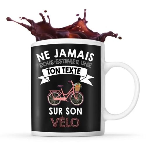 Mug Vélo Prénom Métier Âge Personnalisable | Tasse Drôle Pour Femme Cycliste | Idée Cadeau Anniversaire Noël