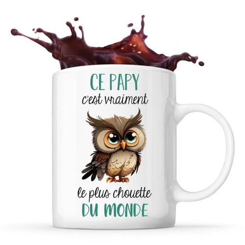 Mug Ce Papy Le Plus Chouette | Tasse Fête Des Grands-Pères Prénom Cadeau Anniversaire Noël Humour