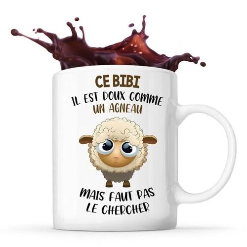 Mug Ce Bibi Doux Comme Un Agneau | Tasse Couple Prénom Saint Valentin Cadeau Famille Anniversaire Noël