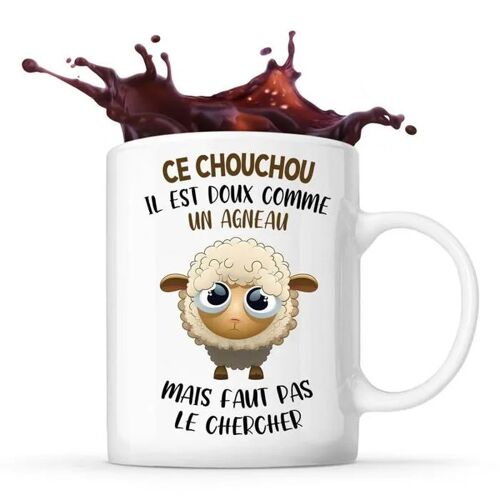 Mug Ce Chouchou Doux Comme Un Agneau | Tasse Couple Prénom Saint Valentin Cadeau Famille Anniversaire Noël