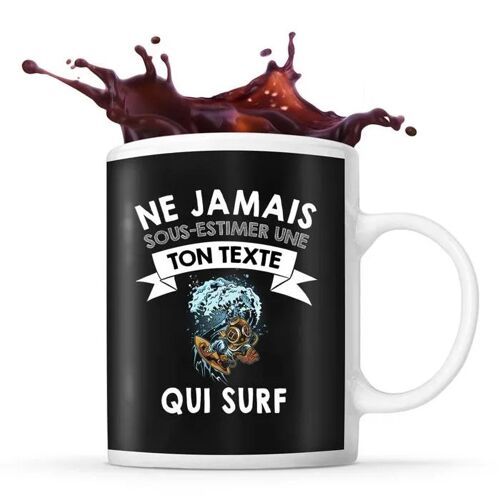 Mug Surf Prénom Métier Âge Personnalisable | Tasse Drôle Pour Femme Surfeuse | Idée Cadeau Anniversaire Noël