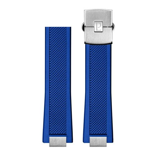 Bracelet De Montre Fkm Bleu 23mm Boucle Argenté