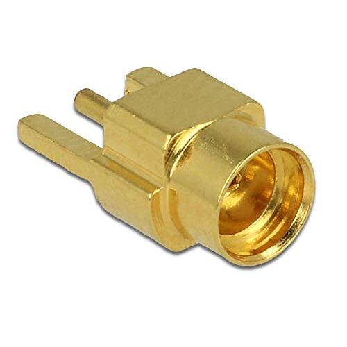 DeLOCK MMCX Buchse PCB - 50 Ohm - Lötmontage: 3 Lötpunkte - Lötstifte: Ø 0,7 mm (65847)