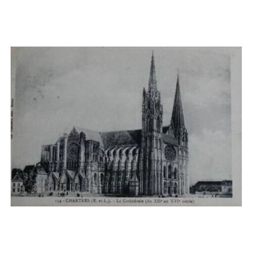 2 Cartes Postales Affranchies : 1916, Chartres, Chatédrale / 1926, Chartres, Maison Du Saumon (Avec Correspondance)