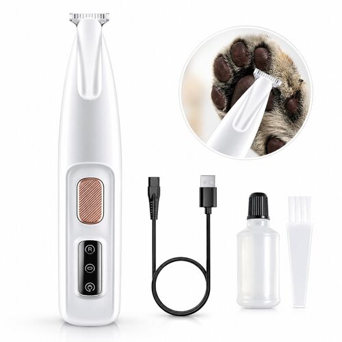 Ton Tondeuse Pour Animaux – Rechargeable, Étanche, Pour Chats Et Chiens – Coupe Les Poils Des Pattes, Des Yeux Et De La Queue, Avec Lampe Intégrée