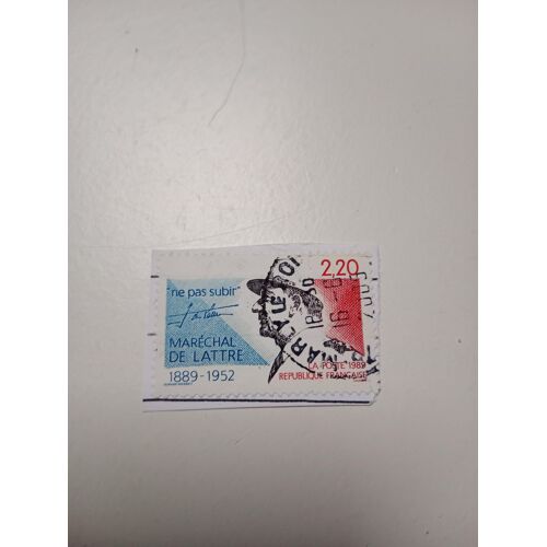 France Timbre Oblitéré 2,20 Yvert N° 2611 Centenaire De La Naissance Du Maréchal De Lattre De Tassigny (1889-1952).De 1989