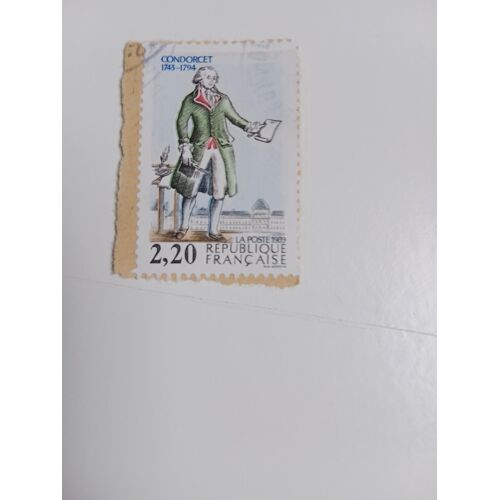 Timbre France 2,20 Yvert N° 2592 Revolution Antoine Caritat Marquis De Condorcet 1743 1794 Oblitéré De 1989