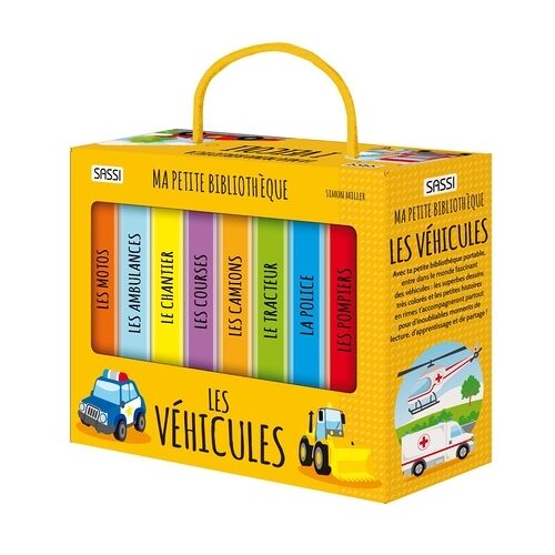 Ma Petite Bibliothèque Les Véhicules - Coffret En 8 Volumes : Les Motos - Les Ambulances - Les Pompiers - Les Courses - Les Camions - Le Chantier - Le Tracteur - La Police
