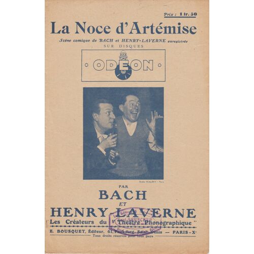 La Noce D'Artémise, Scène Comique Bach Et Henry-Laverne