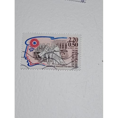 Timbre France 2,20+0,50 Yvert N° 2566 Oblitéré Vicomte De Noailles 1756-1804 De 1989 T