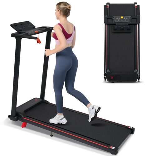 Tapis De Course Pliable- Tapis De Marche Avec 6 Modes 1¿12 Km/H Et Capacité 120 Kg- Moteur 3- 0 Ps- Ecrans Led- Noir